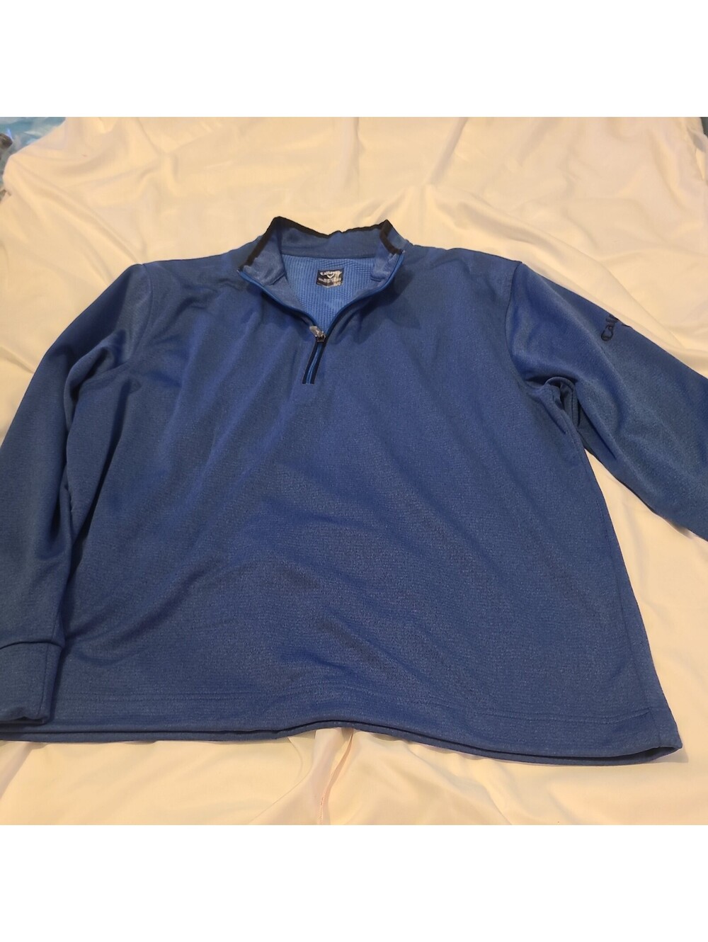 Callaway XL Mens Blue Quarter Zip Pullover Long Sleeve Golf Casual
